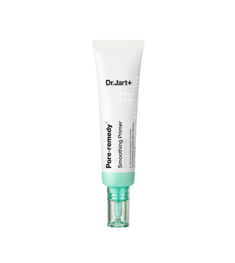 Dr.Jart+ Pore Remedy Soothing Primer 30ml in white and mint tube with silicone-free formula packaging design