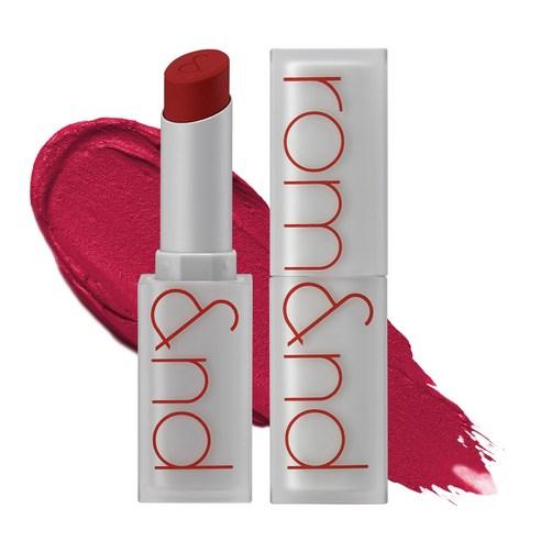 Matte deep red lipstick with bold color payoff displayed next to matching color swatch on white background