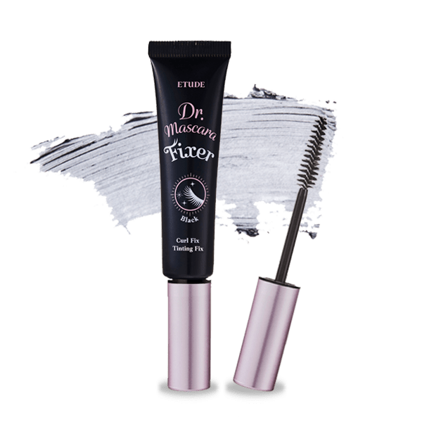 ETUDE HOUSE Dr. Mascara Fixer 6g (2 Colors) tube and wand with black mascara for long-lasting curl and tint hold