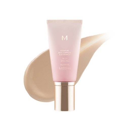 Tube of radiant skin BB cream with smooth beige tone swatch on white background