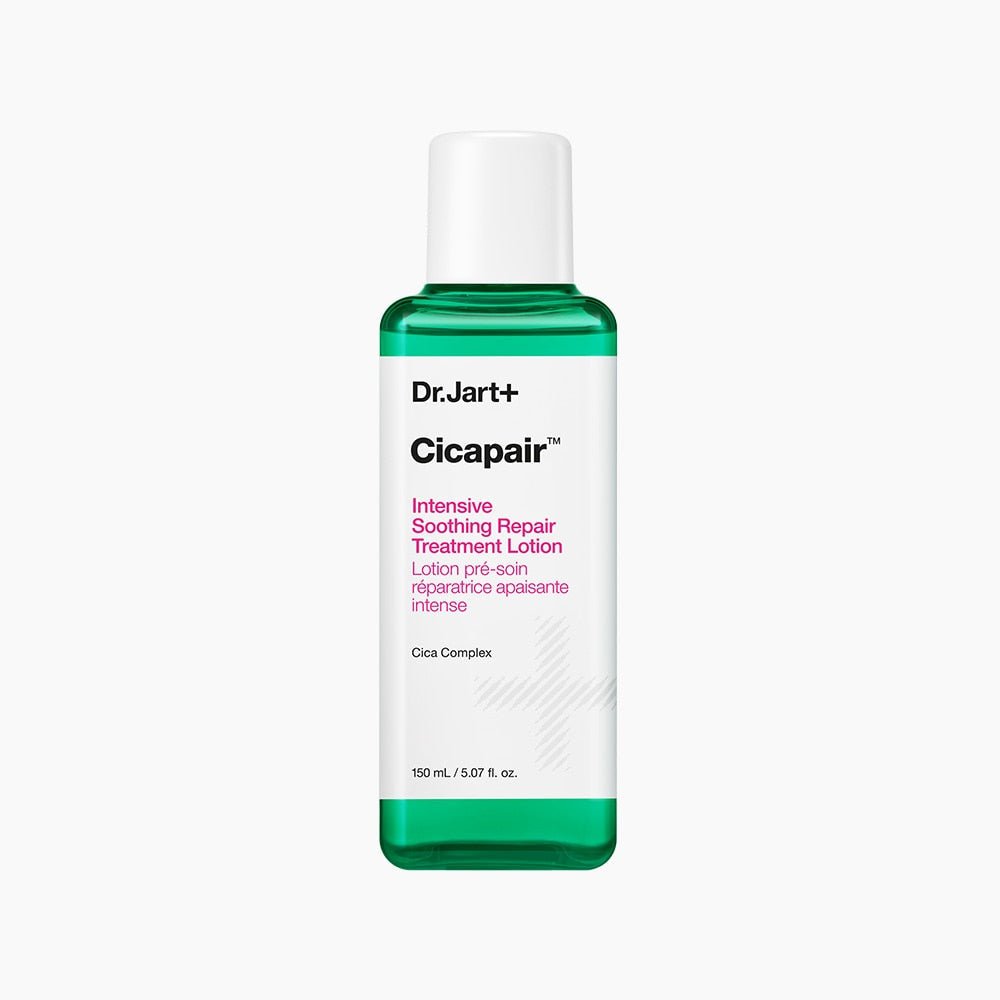 Dr.Jart+ Cicapair Intensive Soothing Repair Treatment Lotion 150ml in green bottle providing soothing relief benefits