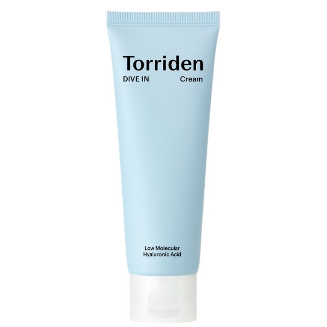 Torriden Dive-In Low Molecular Hyaluronic Acid Cream 80ml in light blue tube for deep hydration and skin moisture boost