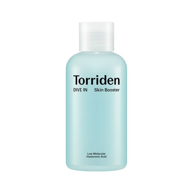 Torriden DIVE-IN Low Molecule Hyaluronic Acid Skin Booster 200ml in light blue bottle for hydration boost