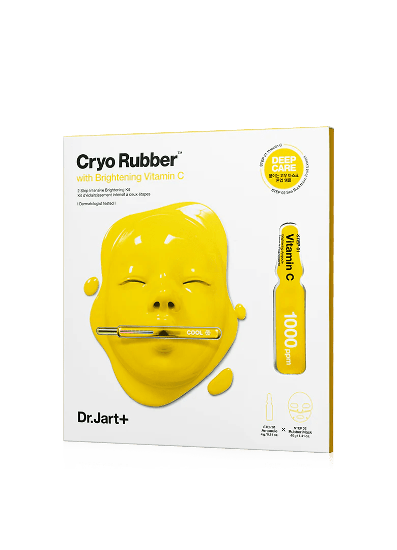 Dr.Jart+ CRYO RUBBER WITH BRIGHTENING VITAMIN C 44ml brightening mask kit with cooling effect and 1000 ppm Vitamin C ampoule
