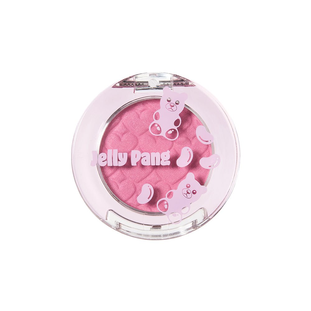 ETUDE Jelly Pang Look At My Eyes silky textured pink eyeshadow in round compact with cute bear design