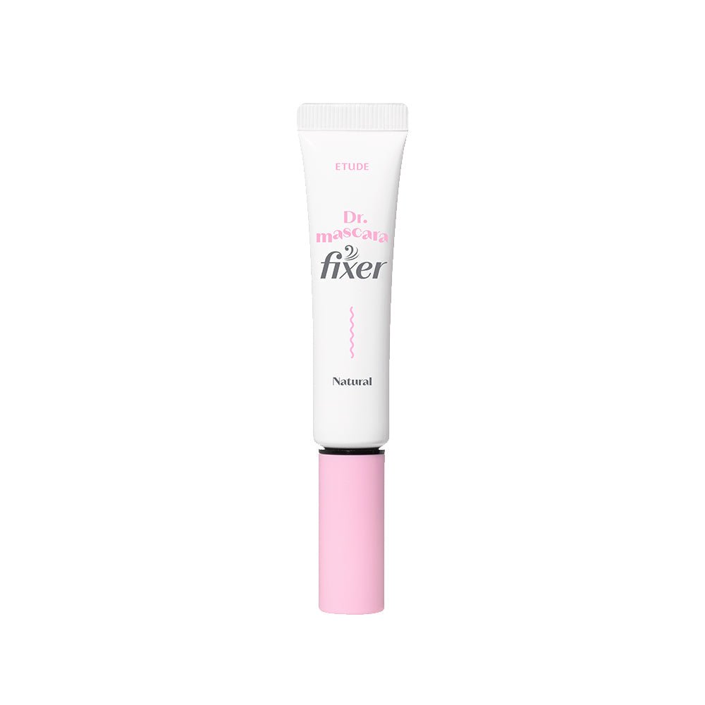 ETUDE Dr.Mascara Fixer 6g in soft pink and white tube with formula for long-lasting hold and natural finish