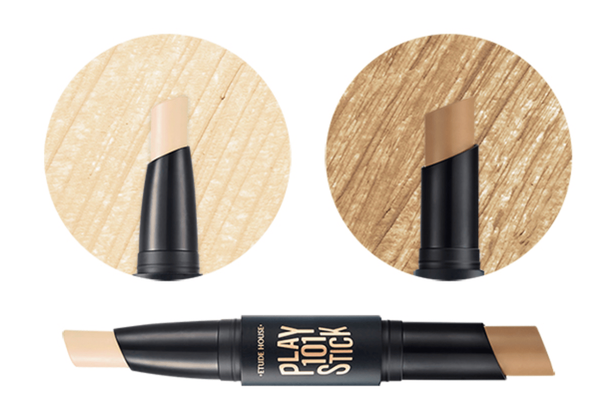 ETUDE Play 101 Stick Contour Duo 1EA with dual sculpting shades for effortless contouring and highlighting effect