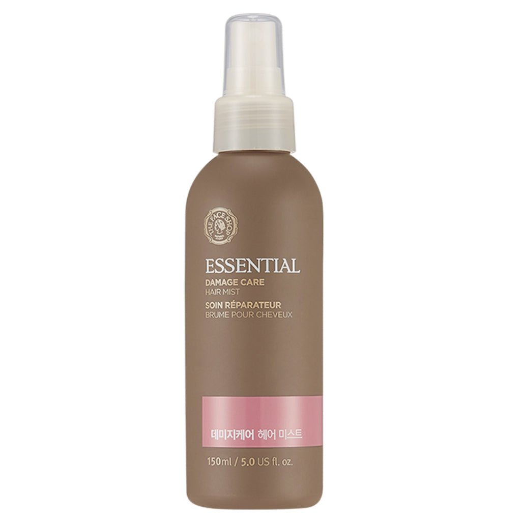 Matte brown spray bottle of essential hair mist designed to help with moisture retention and damage care