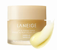 LANEIGE Lip Sleeping Mask EX 20ml #Vanilla in soft beige jar with creamy texture for gentle exfoliation and overnight lip care