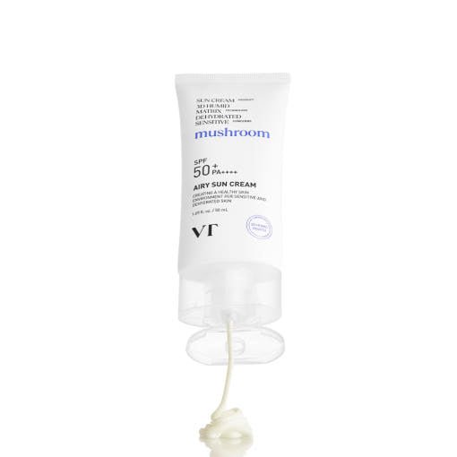 VT Airy Sun Cream SPF50+ PA++++ 50ml in white tube with creamy texture offering effective UV protection benefits