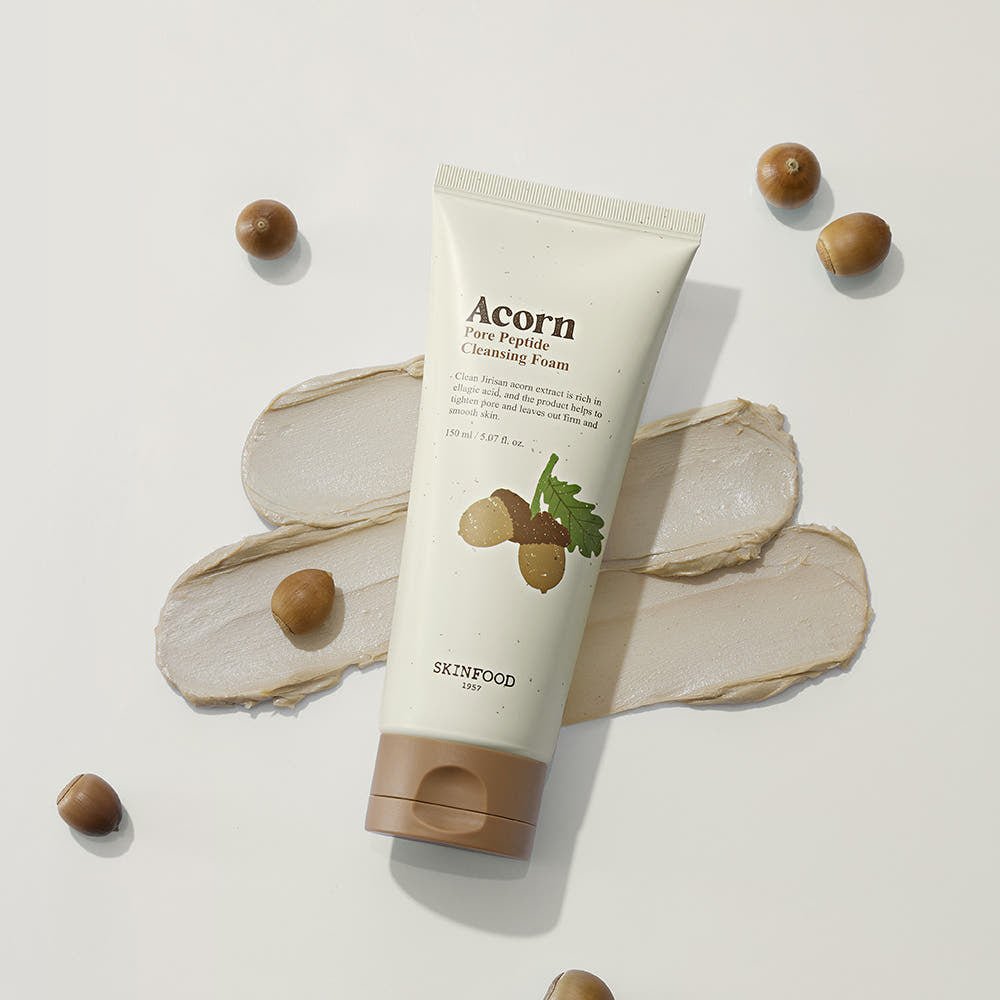 SKINFOOD Acorn Pore Peptide Cleansing Foam 150ml - Le Panda BEAUTร