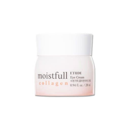 ETUDE Moistfull Collagen Eye Cream 28ml in soft pink jar designed for deep hydration around the eyes