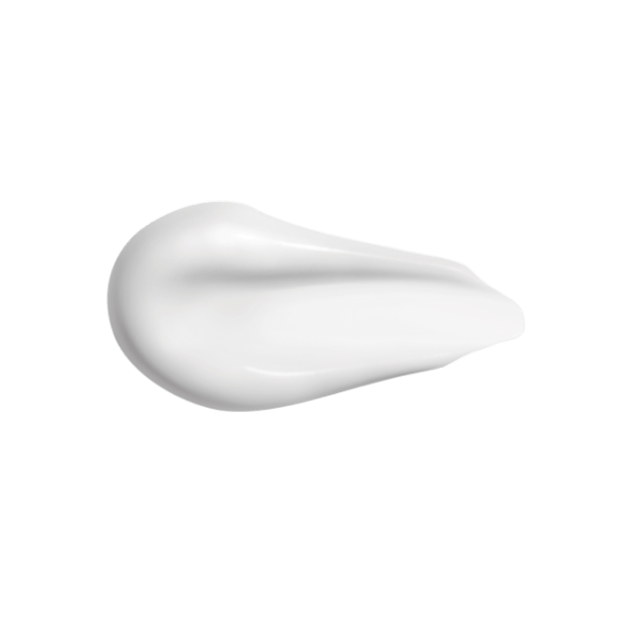 Smooth white cream texture swatch representing gentle cleansing milk with moisture retention benefits