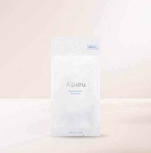 A'pieu Waterlock Finisher 13g (Refill) matte finish in white flexible pouch with minimalist design
