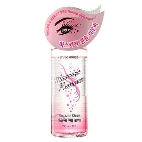 ETUDE HOUSE Mascara Remover 80ml in clear pink bottle for gentle removal of mascara without irritation