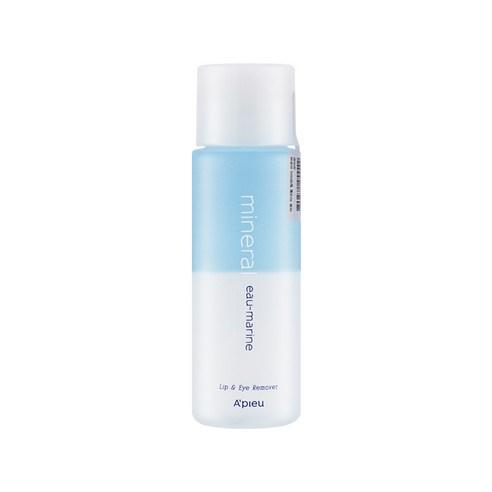A'pieu Mineral Lip & Eye Remover eau-marine 100ml in blue and white bottle for gentle cleansing of lips and eyes