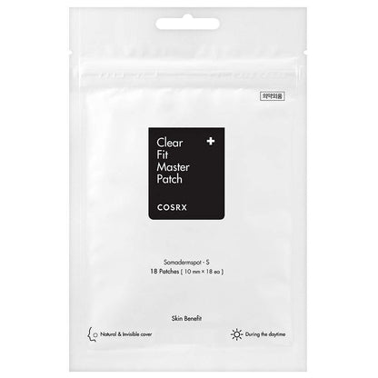 White resealable pouch packaging of clear acne patches offering natural and invisible coverage for daytime use