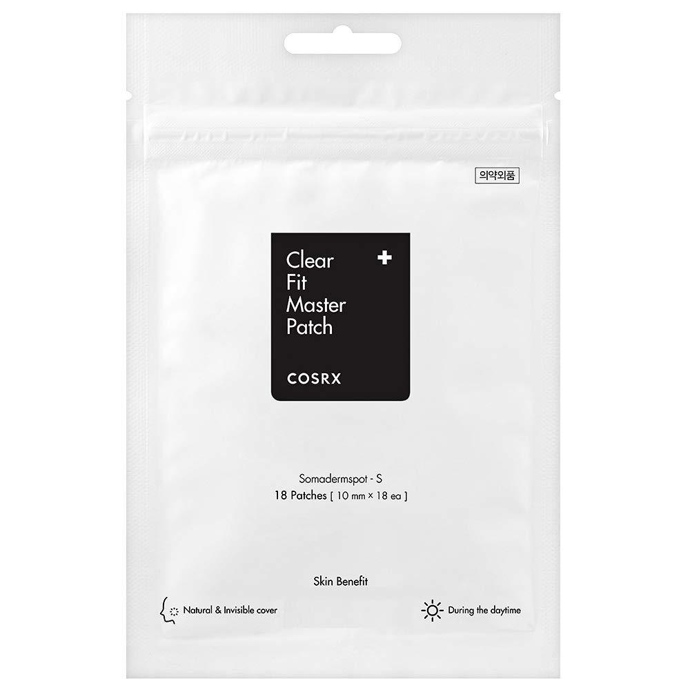 Minimalist white resealable pouch of clear acne patches offering natural and invisible coverage for daytime use