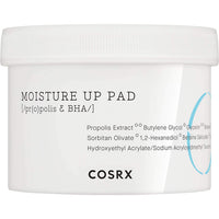 White jar of moisturizing pads featuring propolis and BHA ingredients designed to reduce redness and hydrate skin