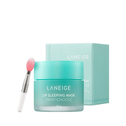 LANEIGE Lip Sleeping Mask Mint Choco 20g in mint green jar with applicator for deep moisture lip care