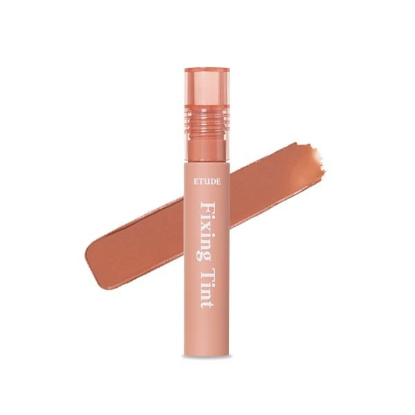 ETUDE HOUSE Fixing Tint 4g #04 Ginger Milktea lip tint with smooth texture and long-lasting wear in warm muted brown shade