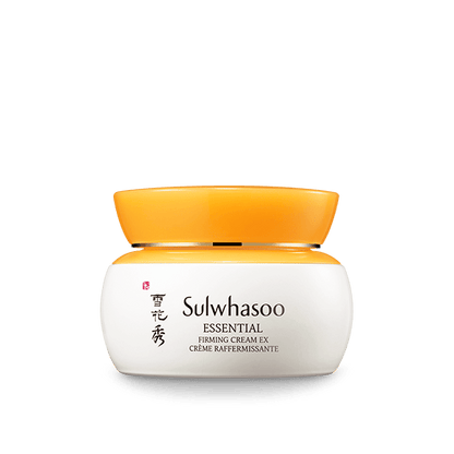 White and yellow jar of firming cream with smooth texture emphasizing moisture retention benefits