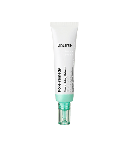 Dr.Jart+ Pore Remedy Soothing Primer 30ml in white and mint tube with silicone-free formula packaging design