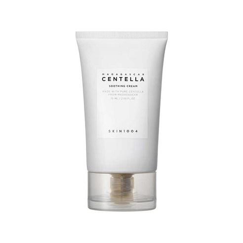Minimalist white tube of soothing cream with transparent cap and subtle black text highlighting hydration benefits