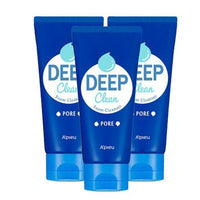A'pieu Deep Clean Foam Cleanser - Pore 130ml X 3ea in blue tubes for thorough cleansing and pore care benefits