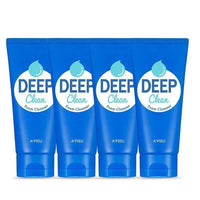 A'pieu Deep Clean Foam Cleanser 130ml X 4ea in blue tubes offering thorough cleansing for refreshed skin