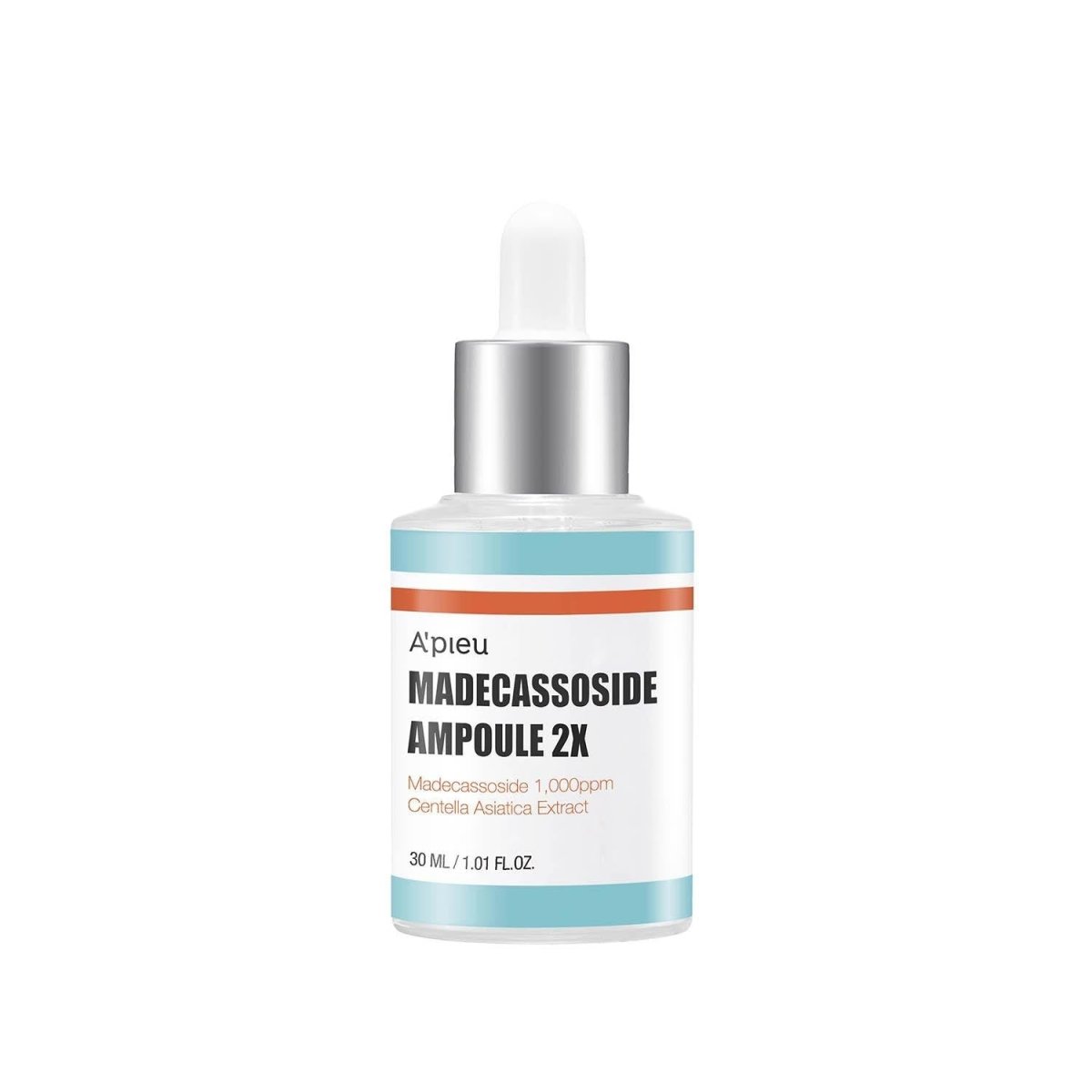 A'pieu Madecassoside Ampoule 2X 30ml in dropper bottle providing deep soothing for sensitive skin care benefits