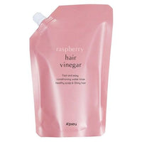 A'pieu RASPBERRY HAIR VINEGAR Refill 400ml moisturizing rinse in pink flexible pouch for healthy scalp and shiny hair