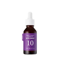 Brown glass dropper bottle with purple label featuring advanced formula skin care effector on white background