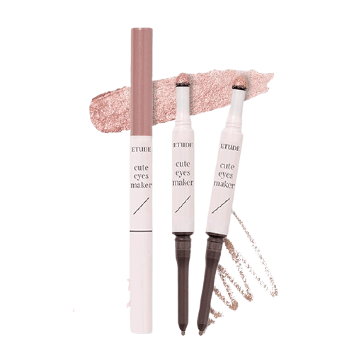 ETUDE HOUSE Cute Eyes Maker 0.08g (2 Colors) with soft pink and brown shades for instant contour effect