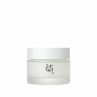 Frosted glass jar with white lid containing hydrating cream for deep skin moisture on a white background