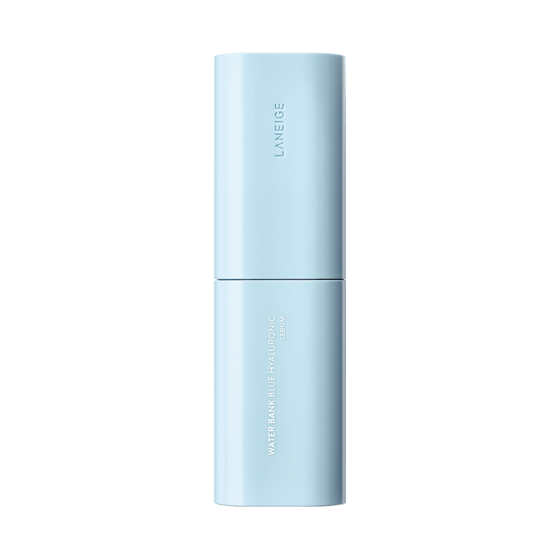 LANEIGE Water Bank Blue Hyaluronic Serum 50ml in sleek light blue bottle offering quick hydration benefits