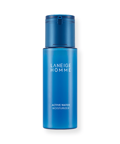 LANEIGE HOMME Active Water Moisturizer 125ml in sleek blue bottle delivering instant hydration for men’s skincare routine