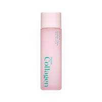 Frosted pink bottle of Peptide Collagen Toner with teal text, designed for hydration boost in skincare routine