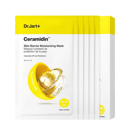 Dr.Jart+ Ceramidin Skin Barrier Moisturizing Mask 22g X 5ea pack with ceramide NP and panthenol for barrier strength