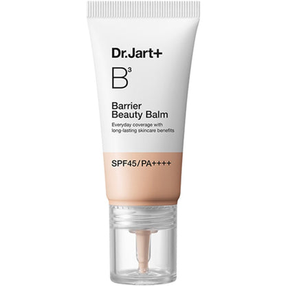 Dr.Jart+ The Makeup Barrier Beauty Balm SPF45/PA++++ 30ml tube showcasing flawless coverage with skincare benefits
