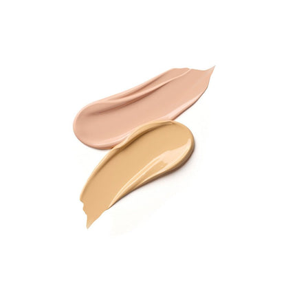 Two smooth swatches in light beige and warm tan tones representing Dr.Jart+ The Makeup Barrier Beauty Balm SPF45/PA++++ 30ml with flawless coverage