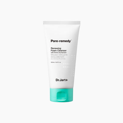Dr.Jart+ Pore·remedy Renewing Foam Cleanser 150ml in white tube with teal cap for deep cleansing
