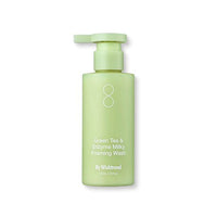 [By Wishtrend] Green Tea & Enzyme Milky Foaming Wash 140ml in pale green pump bottle for deep cleansing benefits