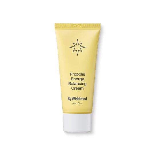 [By Wishtrend] Propolis Energy Balancing Cream 50g yellow tube with white cap promoting moisture balance benefits