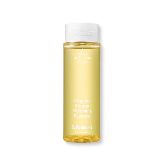 [By Wishtrend] Propolis Energy Boosting Essence 100ml bottle with yellow liquid for enhanced hydration and skin vitality benefits