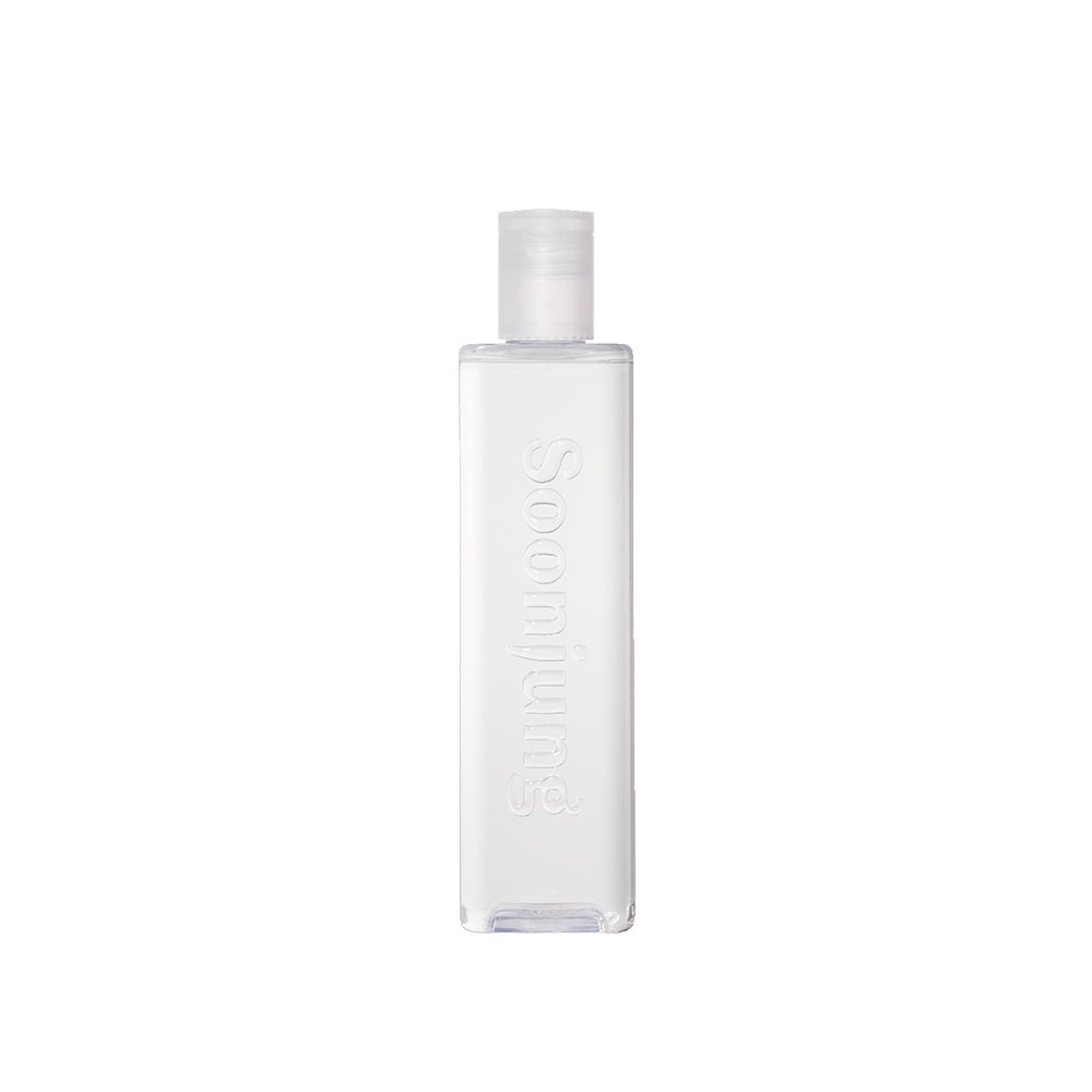 ETUDE SoonJung pH 5.5 Relief Toner 350ml in clear rectangular bottle with soothing skincare formula visible inside