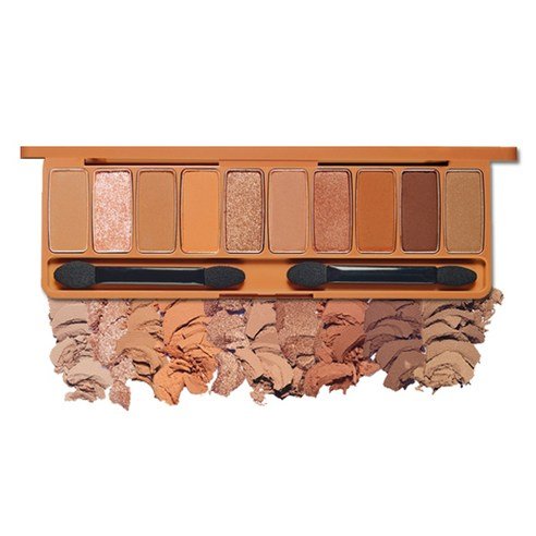 ETUDE Play Color Eyes (0.8gX10) #Leather Shop vibrant eyeshadow palette with warm neutral shades and dual applicators