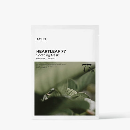 Anua HEARTLEAF 77% SOOTHING SHEET MASK 25ml X 10ea - Le Panda BEAUTÉ