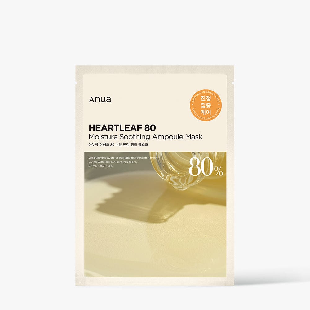 Anua HEARTLEAF 80 MOISTURE SOOTHING AMPOULE MASK 27ml X 10ea - Le Panda BEAUTÉ