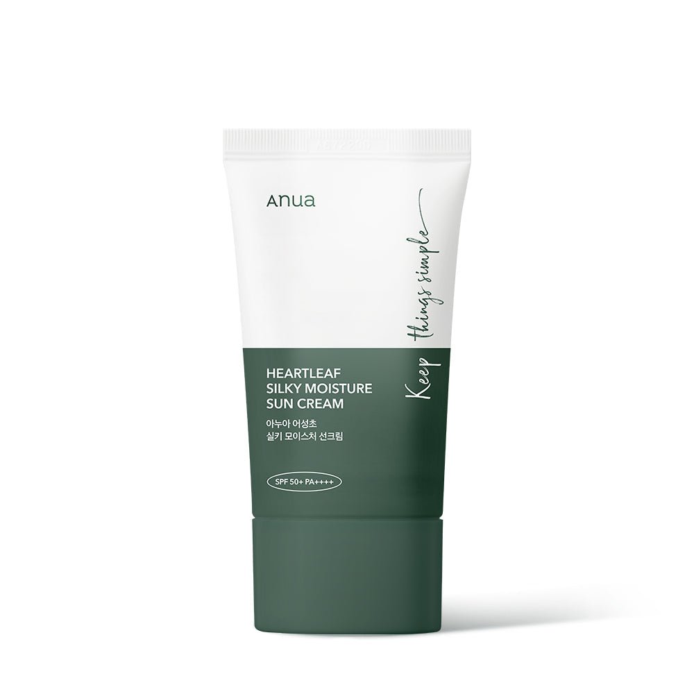Anua Heartleaf Silky Moisture sunscreen tube for high protection